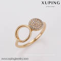 14854 New design fashion women jewelry number 8 shape paved CZ stone 18k gold color finger ring